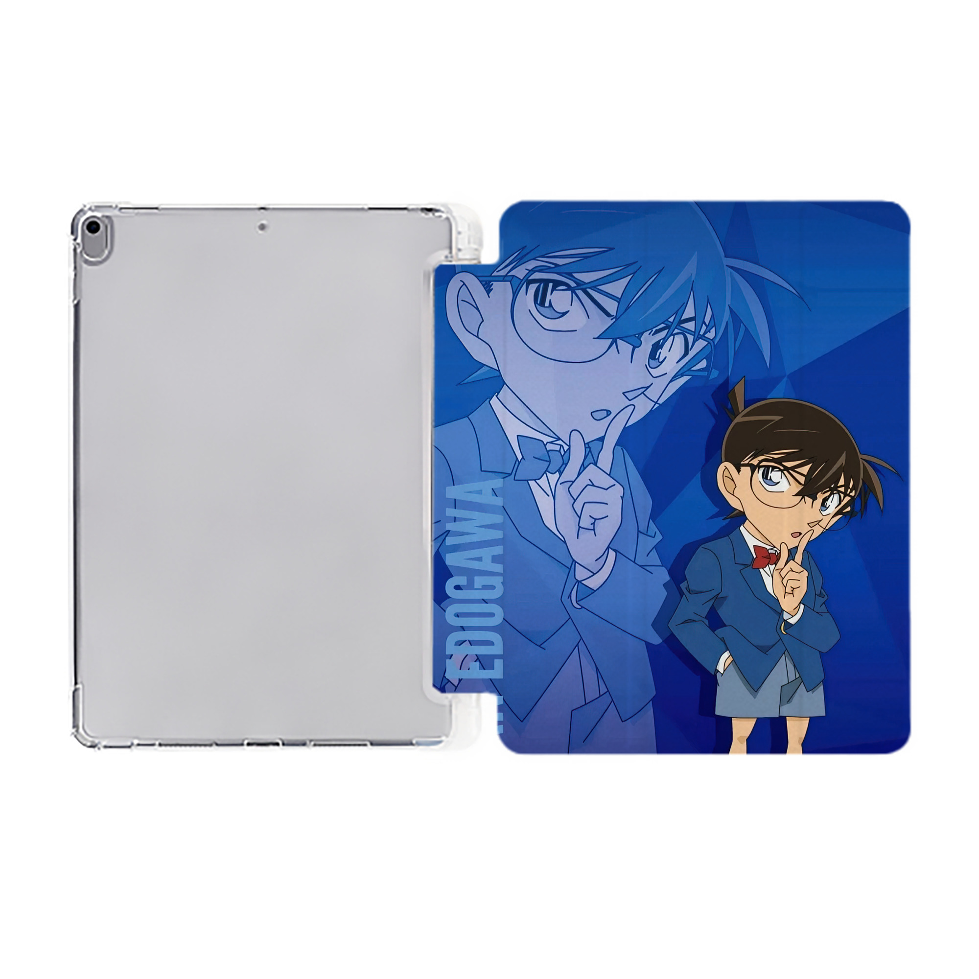 （画像用） 名探偵コナン Detective Conan IPad ケース ペン収納付き 三つ折りスタンド PUレザー×シリコン 対応機種9.5/10.5/10.9インチ